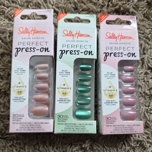 Sally Hansen Perfect Press-On Nail Set — Blush, Mint, Pink